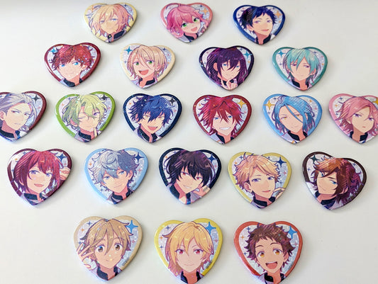 Ensemble Stars!! Heart Shape Can Badge Collection - the midnight sun -