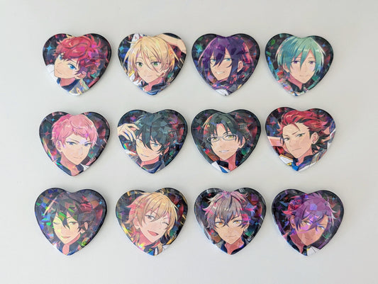 Ensemble Stars!! Heart Shape Can Badge Collection - the dead of night -